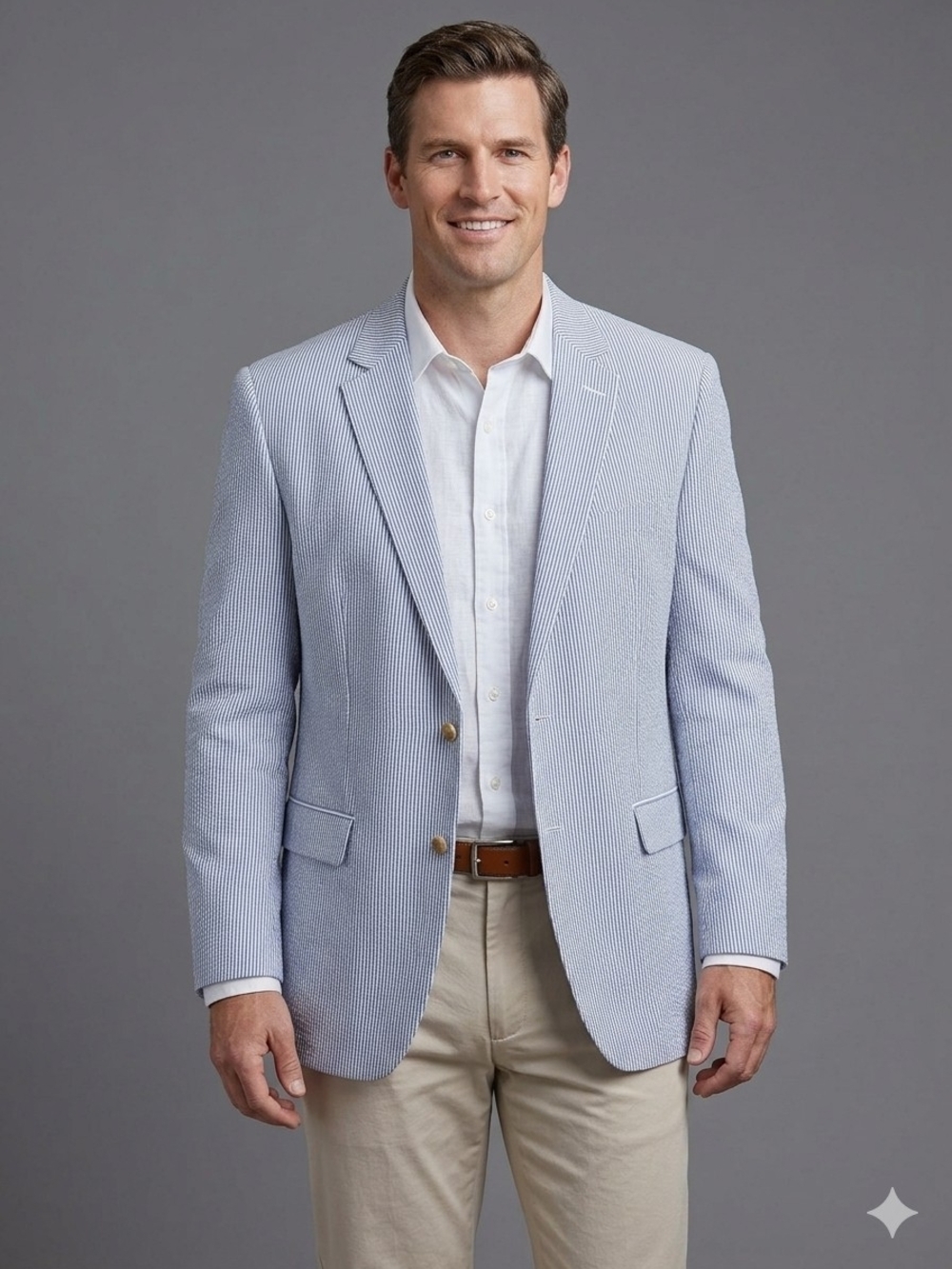 Chaps Men's Navy & White Seersucker Sport Coat